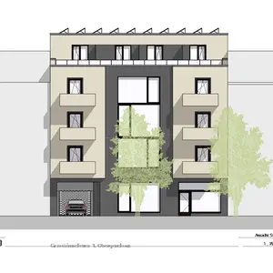 Abb.1 Visualisierung Microappartmentes Schillerstrasse 70 OstseiteStrasse 250417